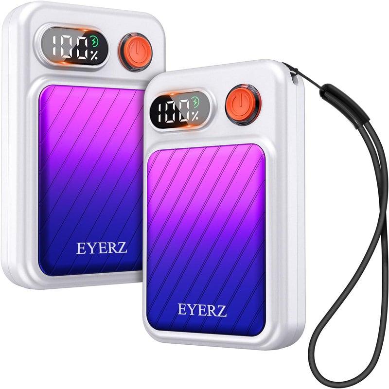 EYERZ Electric Hand Warmers Rechargeable 2 Pack, Magnetic AI Hand Warmers with LED Display & 4 Levels, Portable Pocket Heater, Gifts for Christmas, Camping, Golf, Raynauds, Hunting, Women & Men - Image 1